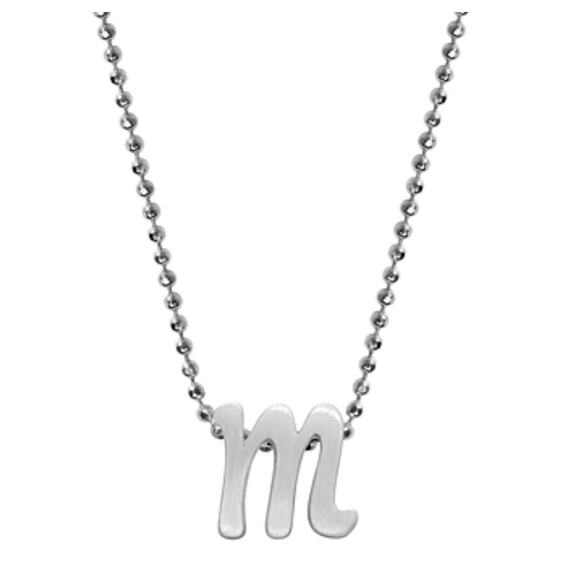 Alex Woo Sterling Silver ‘M’ Initial Pendant Necklace NY Designer Luxury Fashion - Picture 3 of 14
